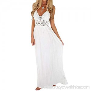 Women’s Casual Dress Crochet Backless Maxi Dresses Summer Dresses Boho Dresses for Women Beach Long Dresses White B07N6DR4B9
